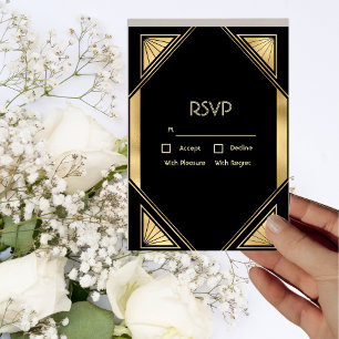 Convites Placa RSVP de Art Deco Glam Vintage