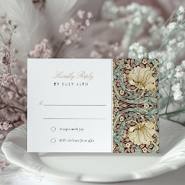 Convites Placa RSVP de Arte Floral Nouveau Vintage