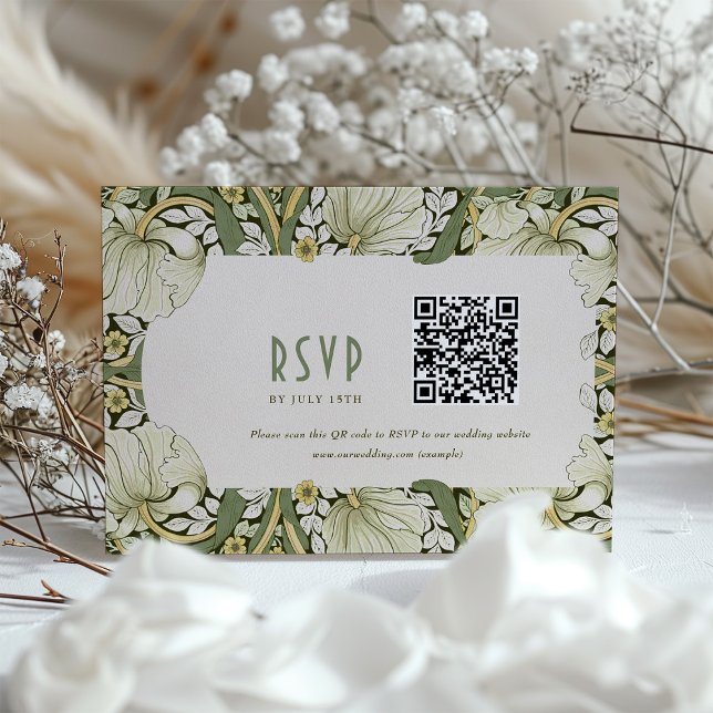 Convites Placa RSVP de Casamento de Arte Nouveau Elegante c (Criador carregado)
