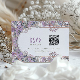 Convites Placa RSVP de Casamento de Arte Nouveau Elegante c