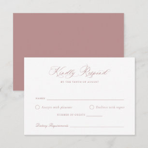 Convites Placa RSVP de Casamento de Blush de Script de Cali