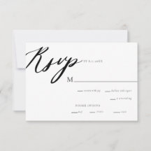 Placa RSVP de Casamento de Caligrafia Elegante Mod