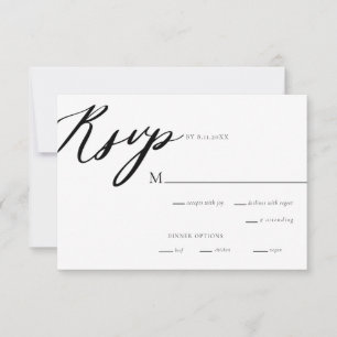 Convites Placa RSVP de Casamento de Caligrafia Elegante Mod
