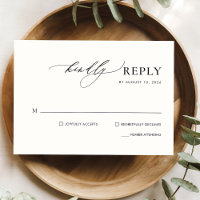 Placa RSVP de Casamento de Caligrafia Manuscrita S