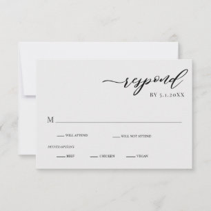Convites Placa RSVP de Casamento de Cinzas de Prata Moderna