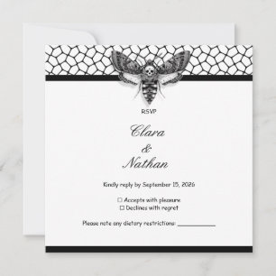 Convites Placa RSVP de Casamento de Matriz Gótica - Elegant