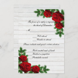 Convites Placa RSVP de Casamento de Natal do Branch da Pine