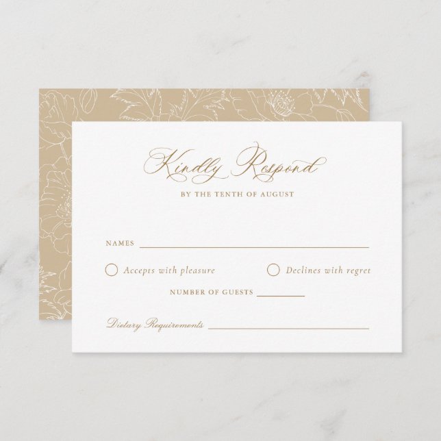 Convites Placa RSVP de Casamento de Script Moderno do Elega (Frente/Verso)