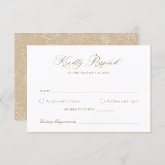Convites Placa RSVP de Casamento de Script Moderno do Elega