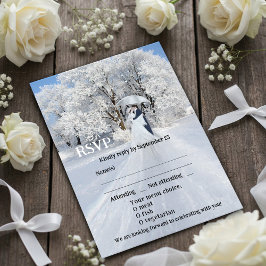 Convites Placa RSVP de Casamento de Sonhos de Inverno Artís