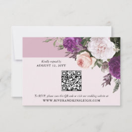 Convites Placa RSVP de Casamento Digital Floral Vintage