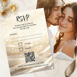 Convites Placa RSVP de Casamento Dourado Boho Chic Sparpart