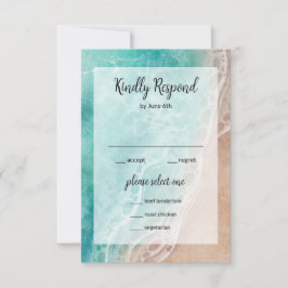 Convites Placa RSVP de Casamento Externo da praia de Wavy