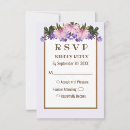 Convites Placa RSVP de Casamento Floral da Lavanda Magnolia