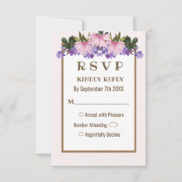Convites Placa RSVP de Casamento Floral da Lavanda Magnolia