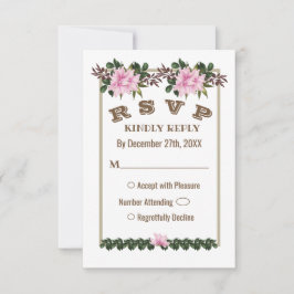 Convites Placa RSVP de Casamento Floral de Magnolia Greener