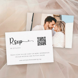 Convites Placa RSVP de Casamento Mínimo Simples com Foto