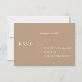 Convites Placa RSVP de Casamento Moderno de Taupe Pale