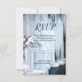 Convites Placa RSVP de Casamento no inverno de Veil de Icic