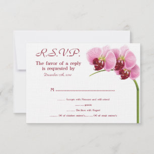 Convites Placa RSVP de Casamento Orquídeo Púrpura