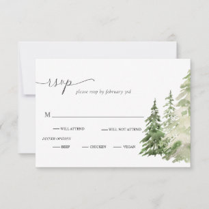 Convites Placa RSVP de Casamento Russo da Floresta das Mont