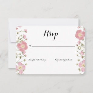 CONVITES PLACA RSVP DE CHÁ DE PANELA DE PINK WILDFLOWER