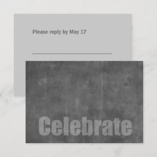 Convites Placa RSVP de Cinza Grunge do bar Mitzvah