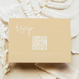 Convites Placa RSVP de Código QR amarelo da Manteiga do Pas