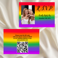 Placa RSVP de Código QR Orgulho gay do Rainbow