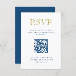 Convites Placa RSVP de Código QR Vertical Vertical Dourado 
