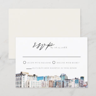 Convites Placa RSVP de Destino do Skyline do SAN DIEGO Wate