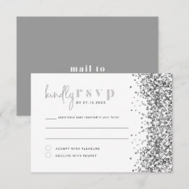 Convites Placa RSVP de Disco RSVP de Sequências Glitter de 