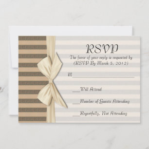 Convites Placa RSVP de Fita de Friso de Linha Elegante Simp