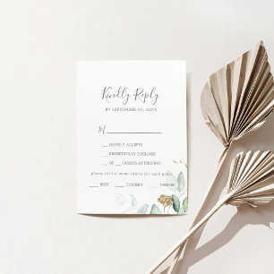 Convites Placa RSVP de Menu Imprimível ou Impresso do Airy