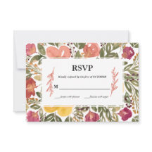 Placa RSVP de Pintura de Bloom Botânico