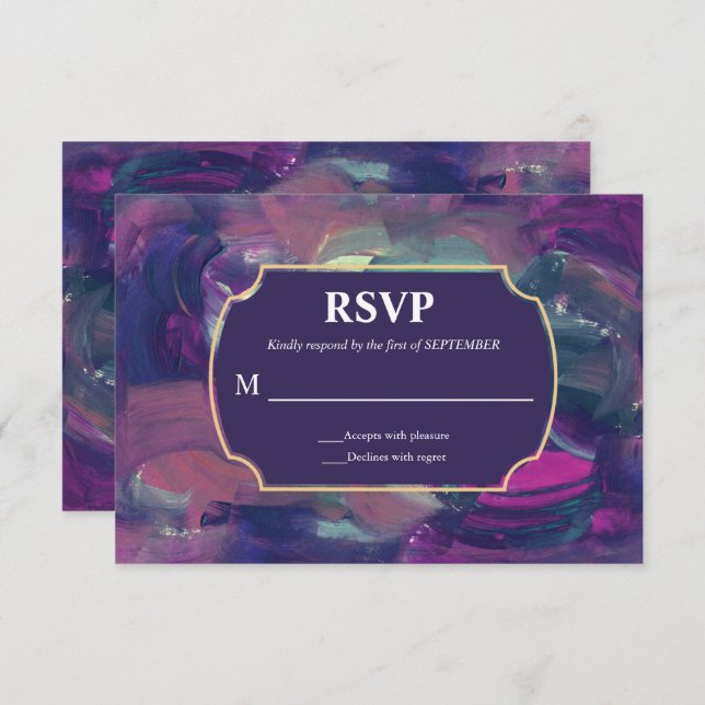 Convites Placa RSVP de Pintura em Branco (Frente/Verso)