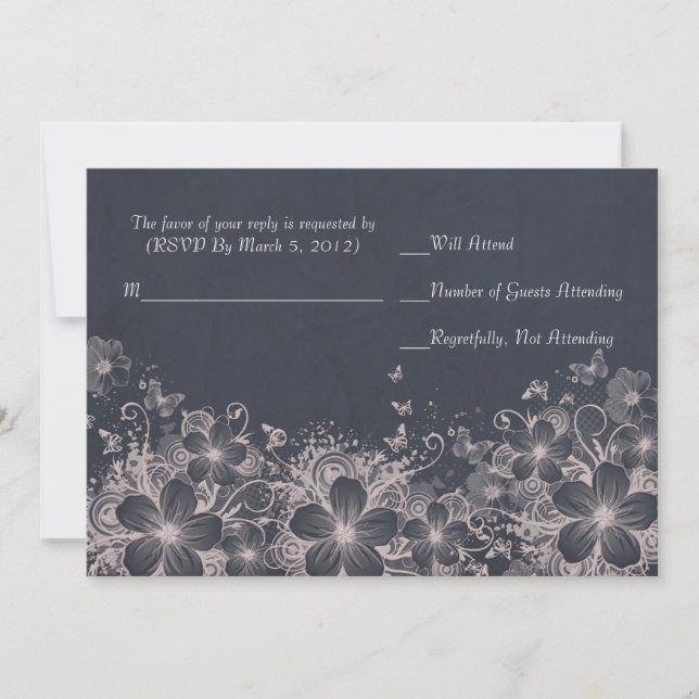 Convites Placa RSVP de Primavera Romântica de luxo (Frente)
