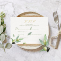 PLACA RSVP de Ramo de Folha da Toscana Moderna