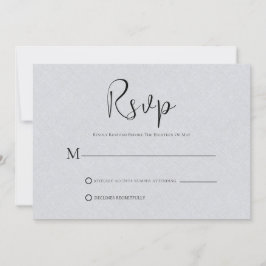 Convites Placa RSVP de Script Preto Simples de Linhagem de 