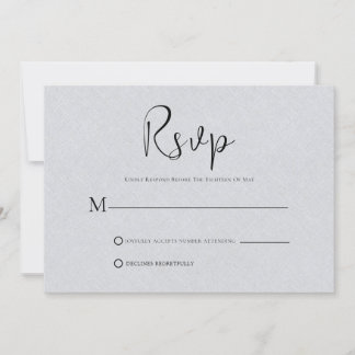 Convites Placa RSVP de Script Preto Simples de Linhagem de