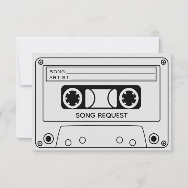 Convites Placa RSVP de Solicitação de Música (Frente)