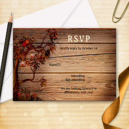 Convites Placa RSVP do Casamento outono de Luzes Românticas