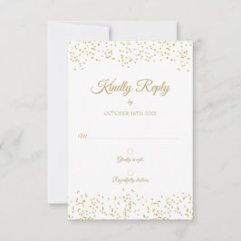 Convites Placa RSVP Elegante de Confetti de Poeira Dourada