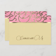 Placa RSVP Elegante, rosa e Dourada