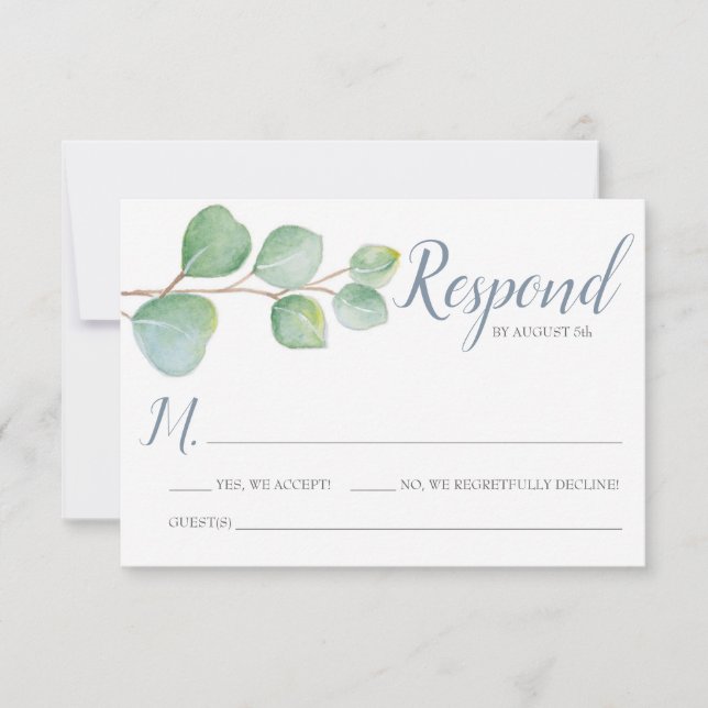 Convites Placa RSVP Eucalyptus (Frente)