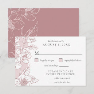 Convites Placa RSVP Floral do Flush Blossom da Magnolia do 