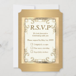 Convites Placa RSVP Foil-Dourado-Silver-Brass