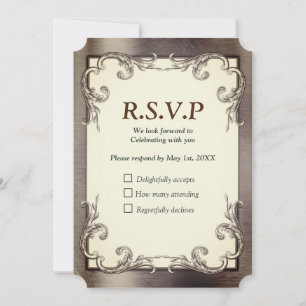 Convites Placa RSVP Foil-Dourado-Silver-Brass