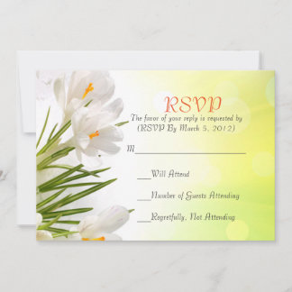 Convites Placa RSVP Iris White Sunny Primavera White