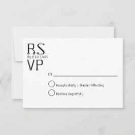 Convites Placa rsvp mínima simples